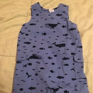 Carters blue romper with whales